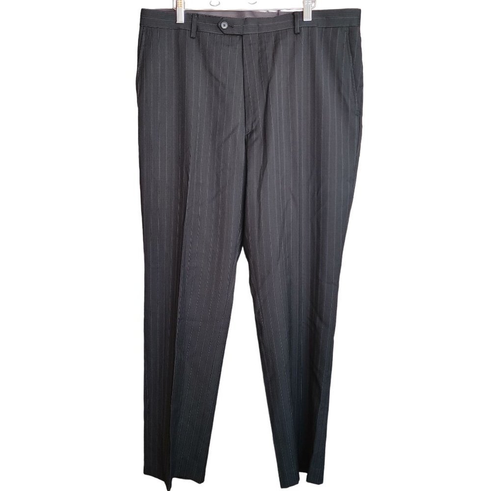 Axcess Wool Pinstripe Straight Leg Slacks - Gray Men's Size W36 x L32